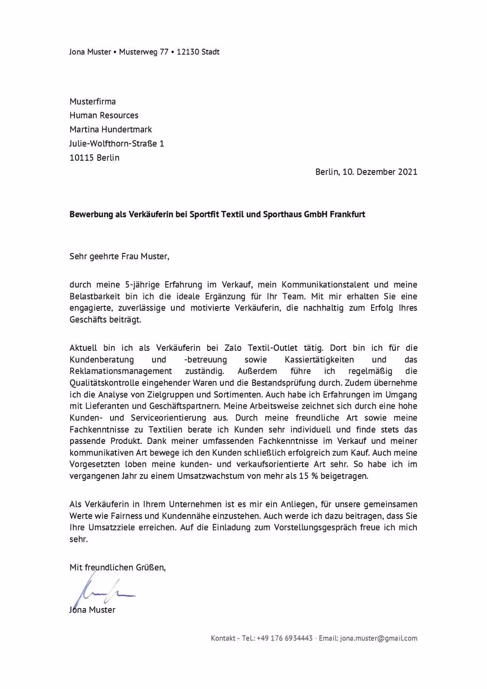 Was kann man alles in einer Bewerbung reinschreiben?