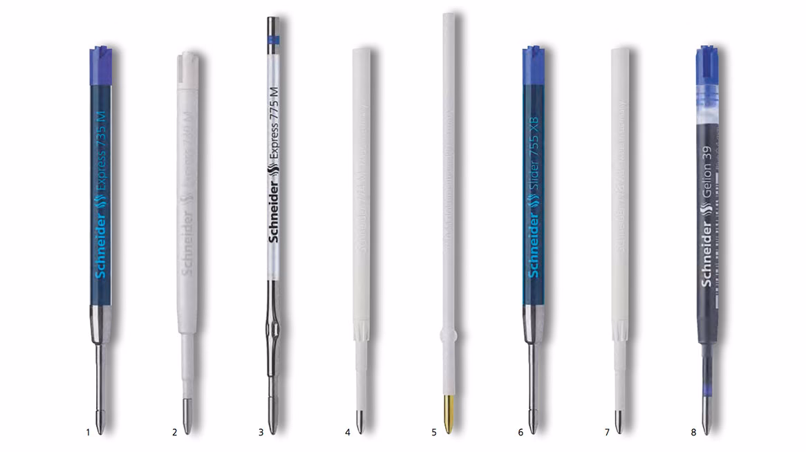 Welche Typen von Kugelschreiberminen gibt es?