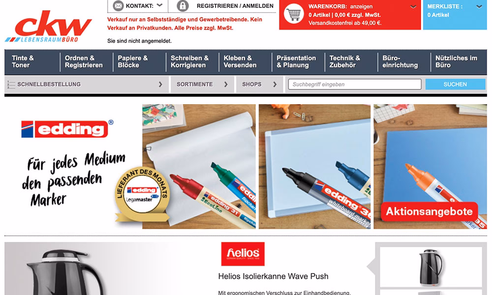 Wie vermarktet man Bürobedarf?