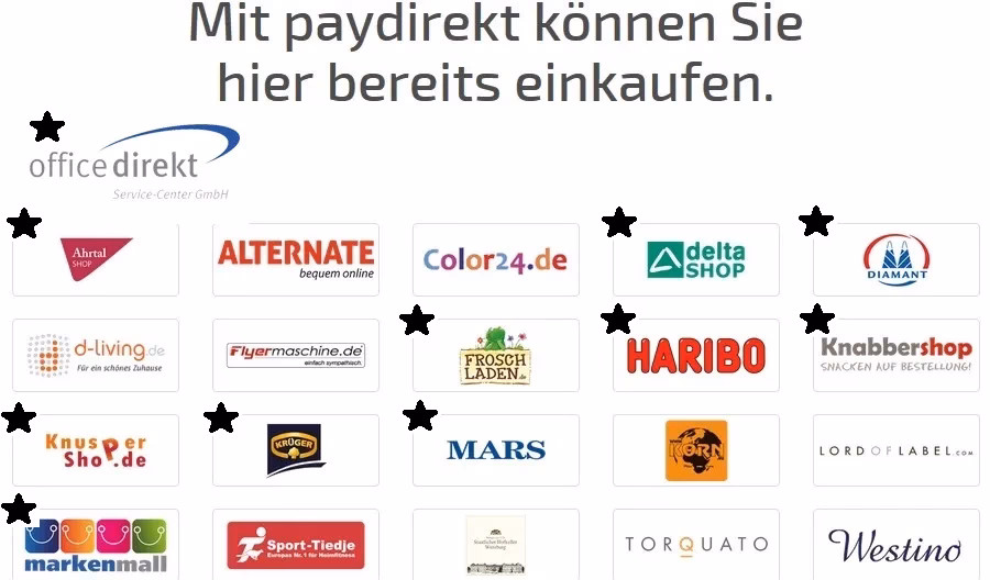 Welche Shops bieten paydirekt an?