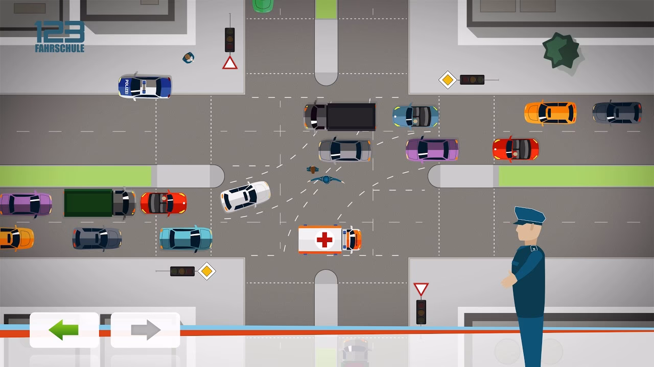 Was bedeutet es, wenn ein Polizist frontal zu mir steht und einen Arm hochhält?