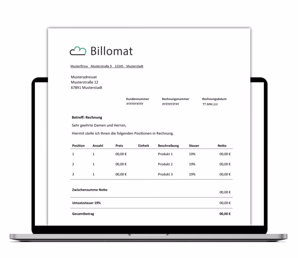 Wie erstelle ich eine Geschäftsrechnung?